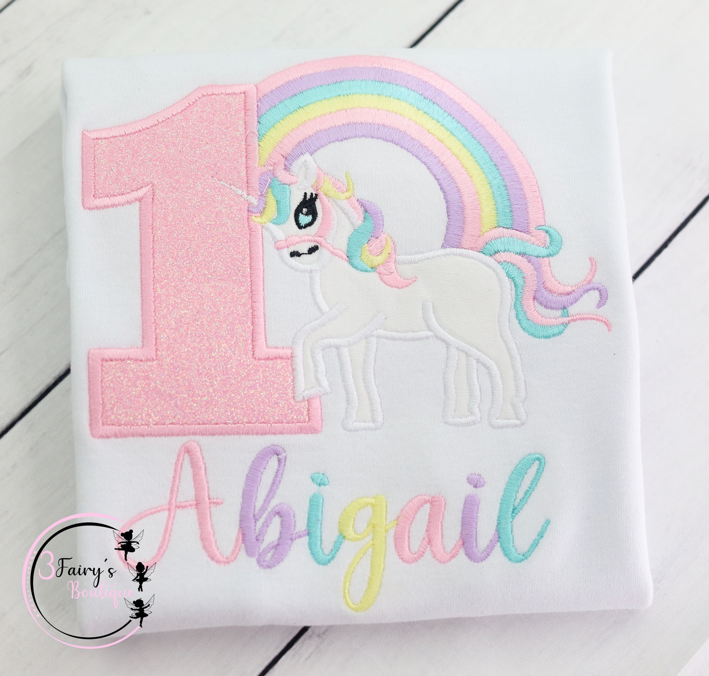 Rainbow Unicorn Birthday Tee