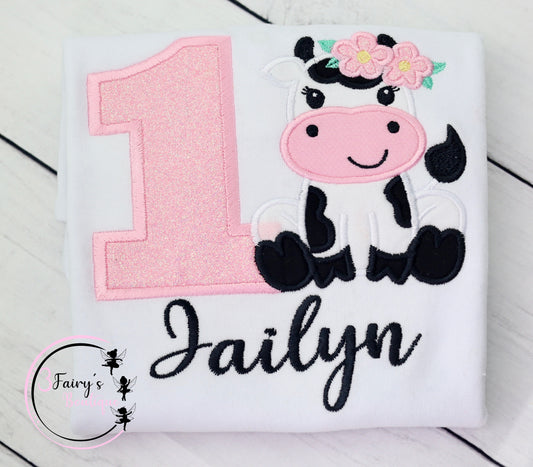 Flower Birthday cow